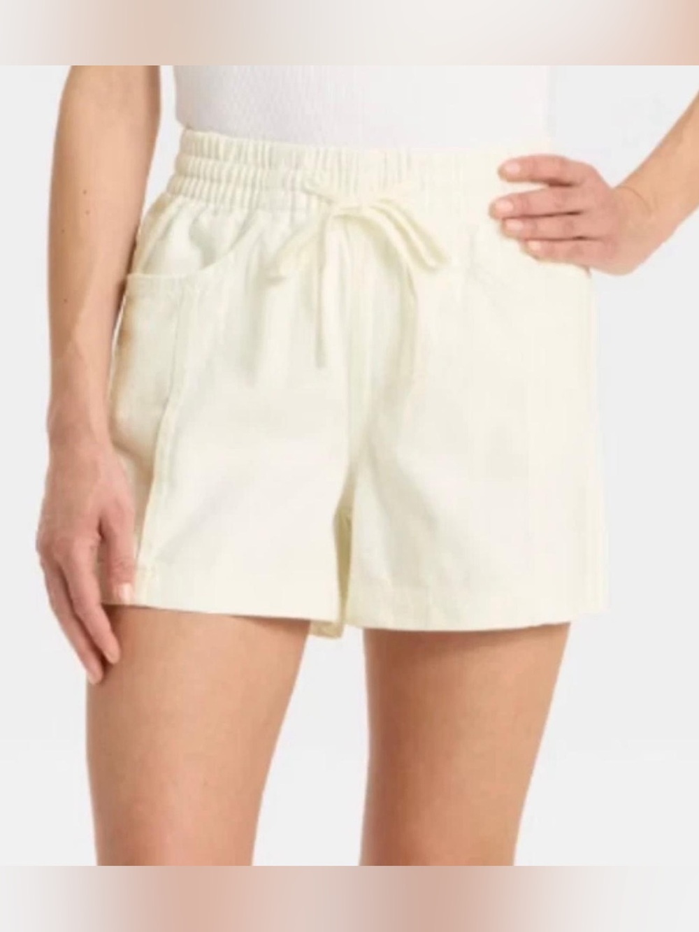 Universal Thread White High Rise Pull-On Jean Shorts Large NWT